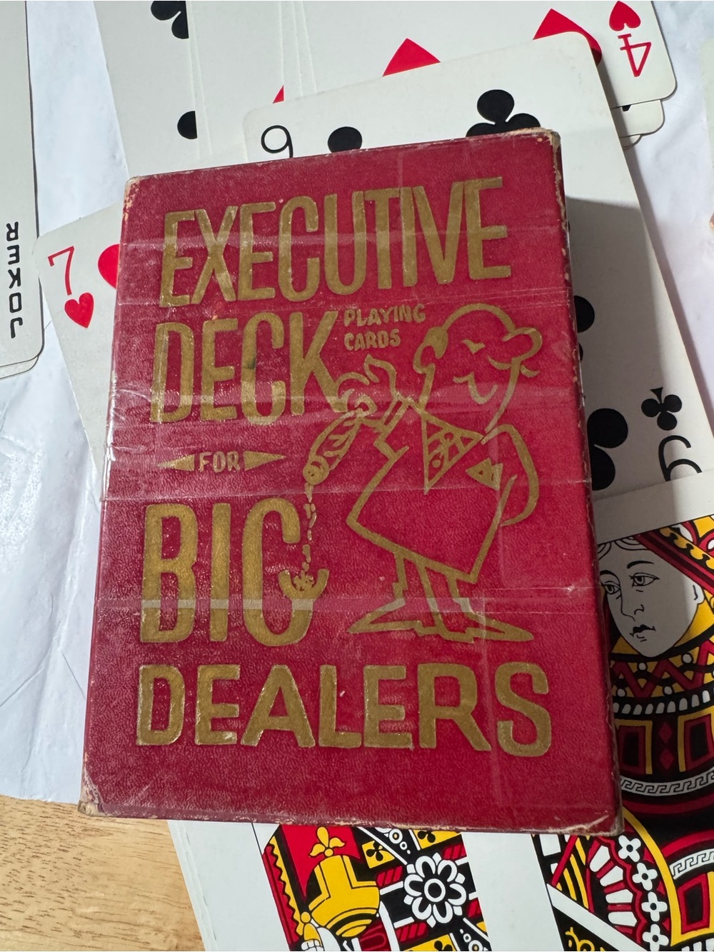 Executive Deck for Big Dealers Playing Cards - Red & Gold Box; 5x7 lge cards